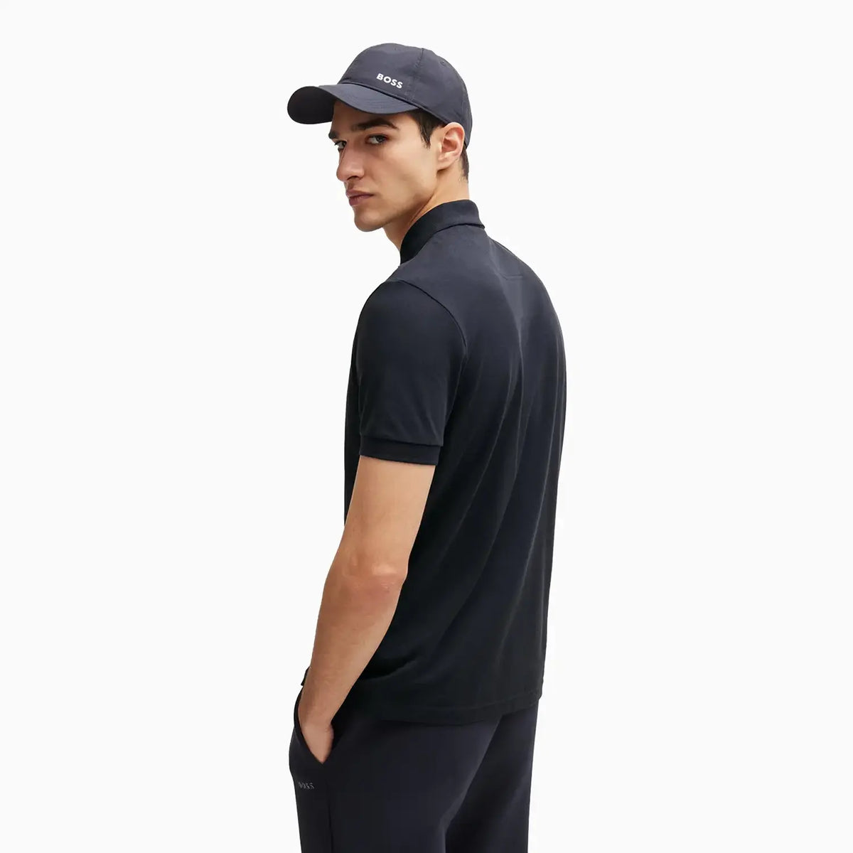 Polo de algodón piqué de corte regular para hombre con logo tono sobre tono