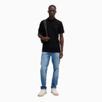 Polo elástico extra slim fit para hombre con cinta con logo