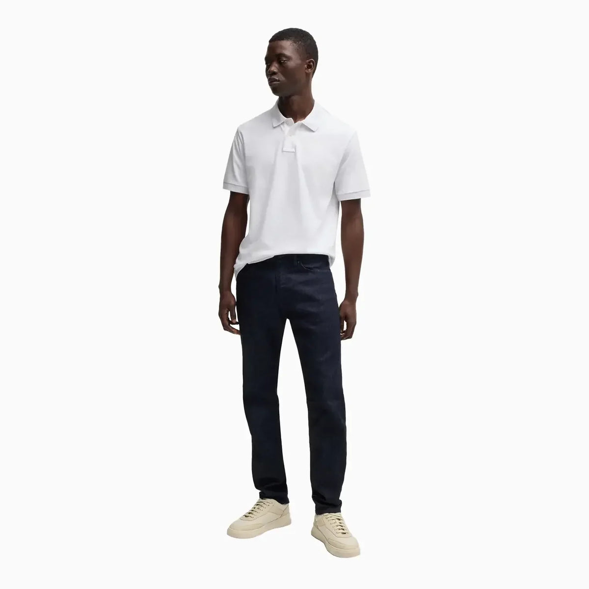 Polo elástico extra slim fit para hombre con cinta con logo