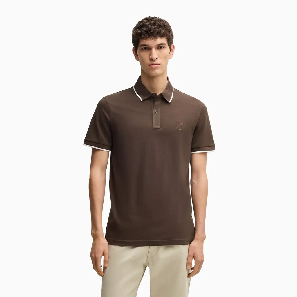 Polo elástico slim fit de algodón para hombre