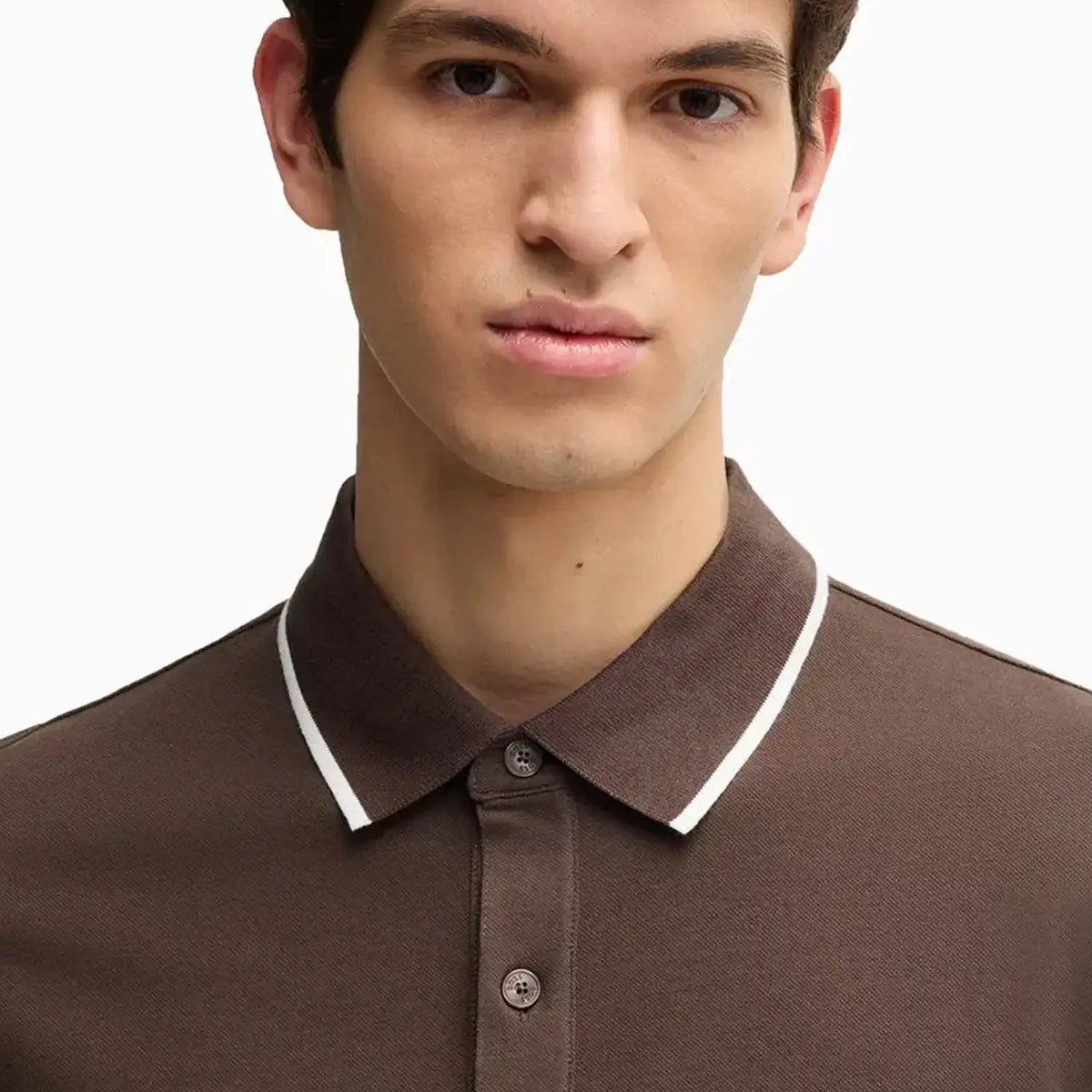 Polo elástico slim fit de algodón para hombre