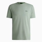 T-shirt en coton extensible coupe droite pour homme avec logo contrastant