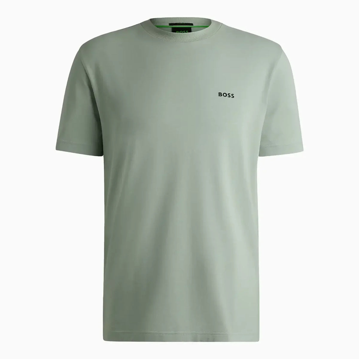 Camiseta de hombre de algodón elástico de corte regular con logo en contraste