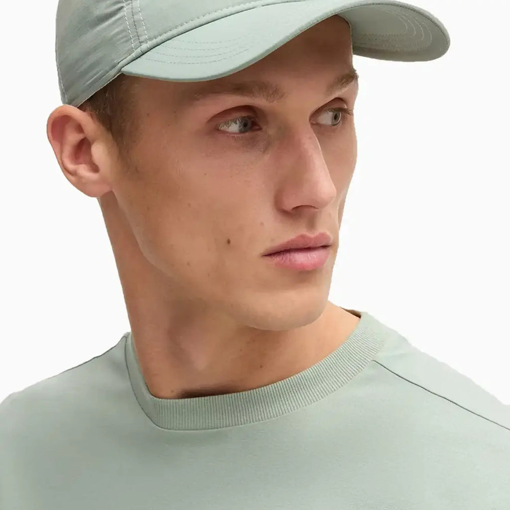 T-shirt en coton extensible coupe droite pour homme avec logo contrastant