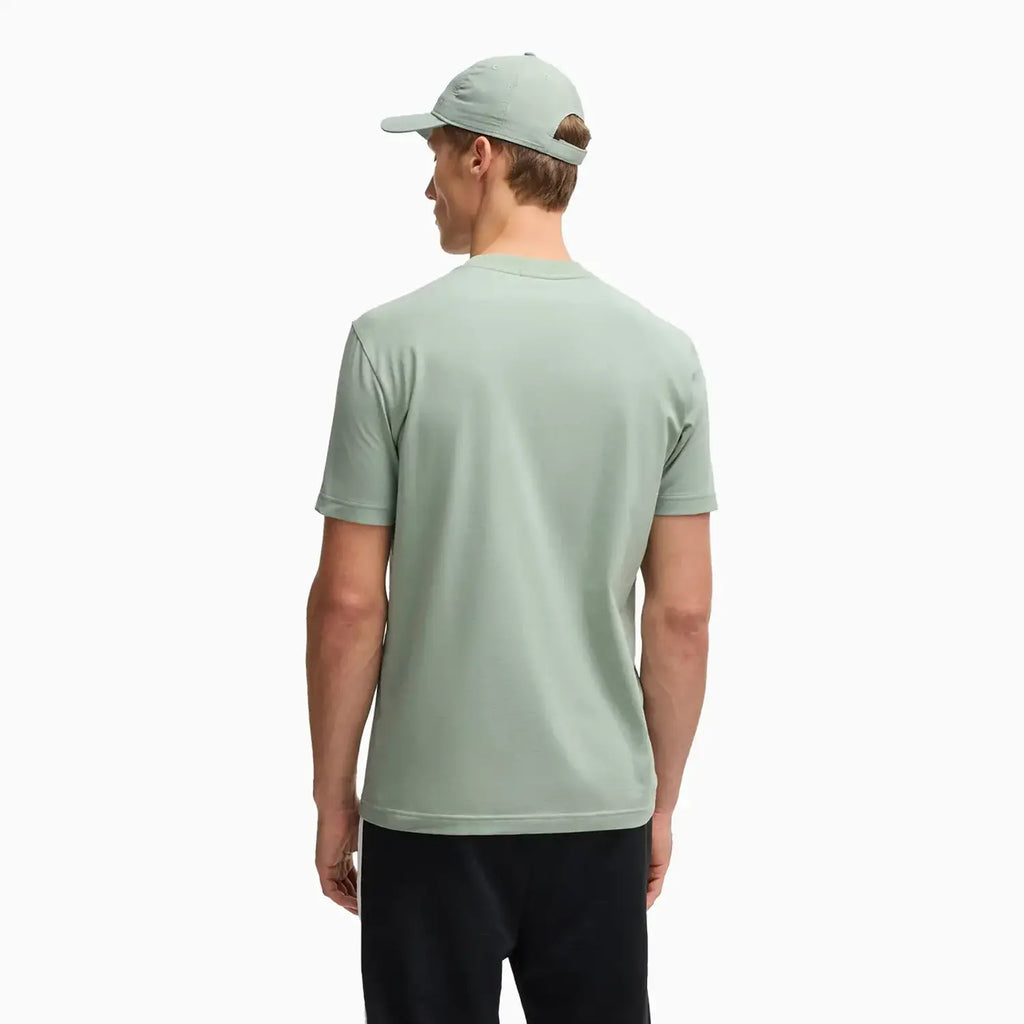 T-shirt en coton extensible coupe droite pour homme avec logo contrastant