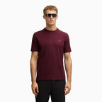 Camiseta de hombre de algodón elástico de corte regular con logo en contraste