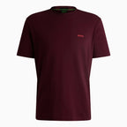 Camiseta de hombre de algodón elástico de corte regular con logo en contraste