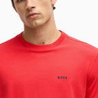 Camiseta de hombre de algodón elástico de corte regular con logo en contraste