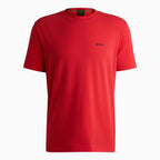 Camiseta de hombre de algodón elástico de corte regular con logo en contraste