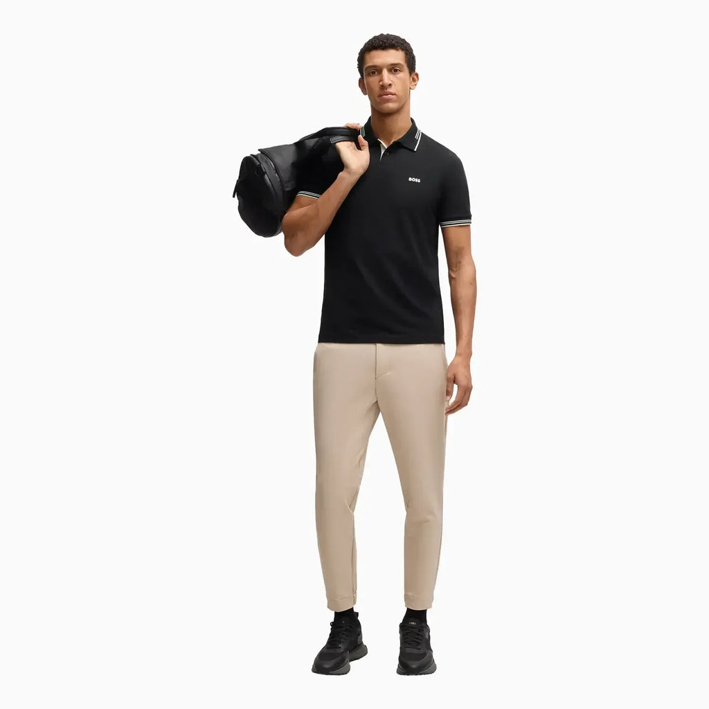 Polo slim fit homme en coton stretch avec logo