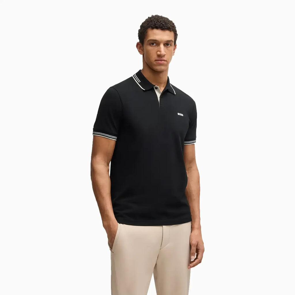 Polo slim fit homme en coton stretch avec logo