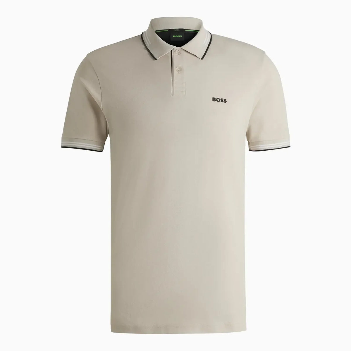 Polo elástico de algodón de corte slim para hombre con logo