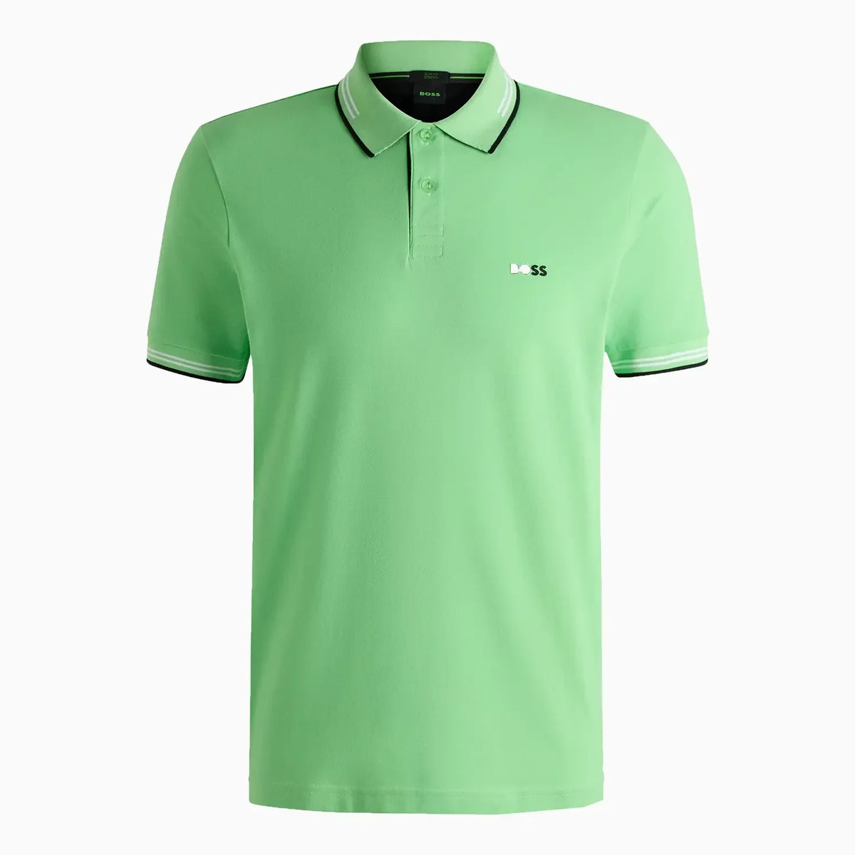 Polo ajustado de algodón elástico para hombre con logotipo