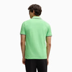 Polo ajustado de algodón elástico para hombre con logotipo