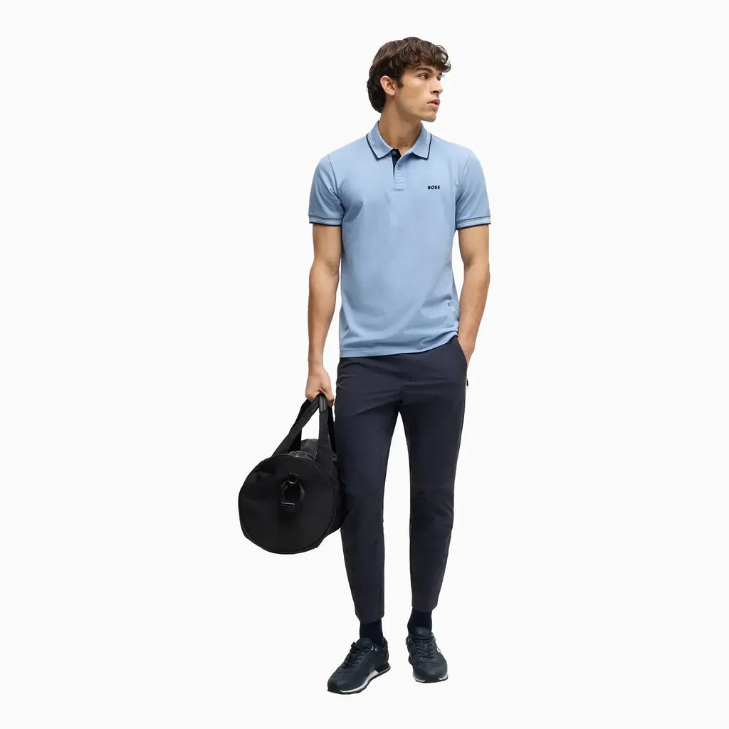 Polo slim fit homme en coton stretch avec logo