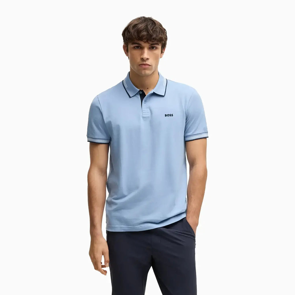 Polo slim fit homme en coton stretch avec logo