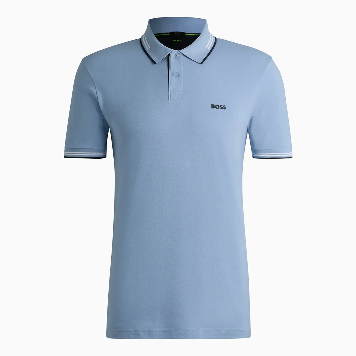 Polo elástico de algodón de corte slim para hombre con logo