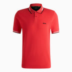 Polo elástico de algodón de corte slim para hombre con logo