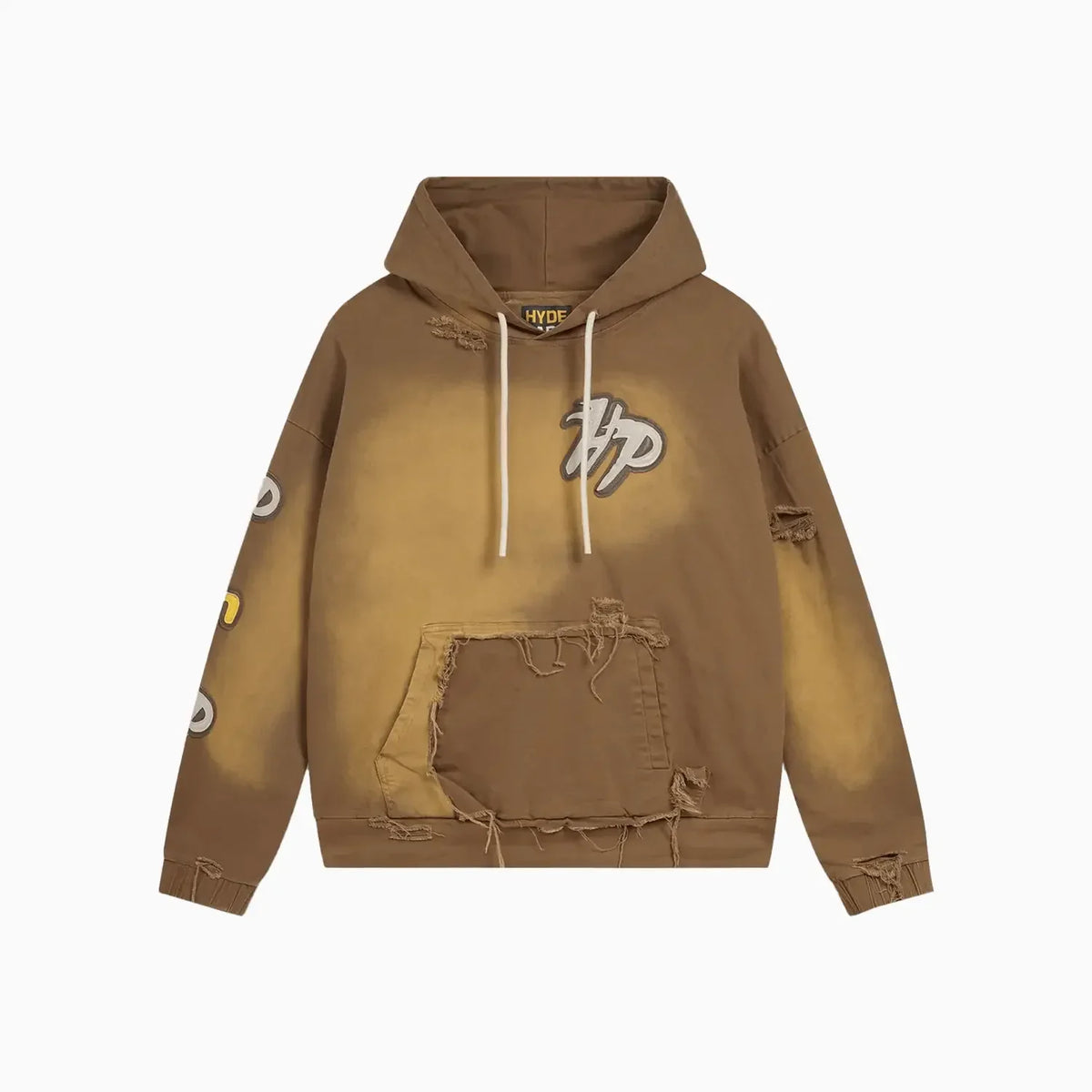 Men's Work Wear Distressed Pull Over Hoodie