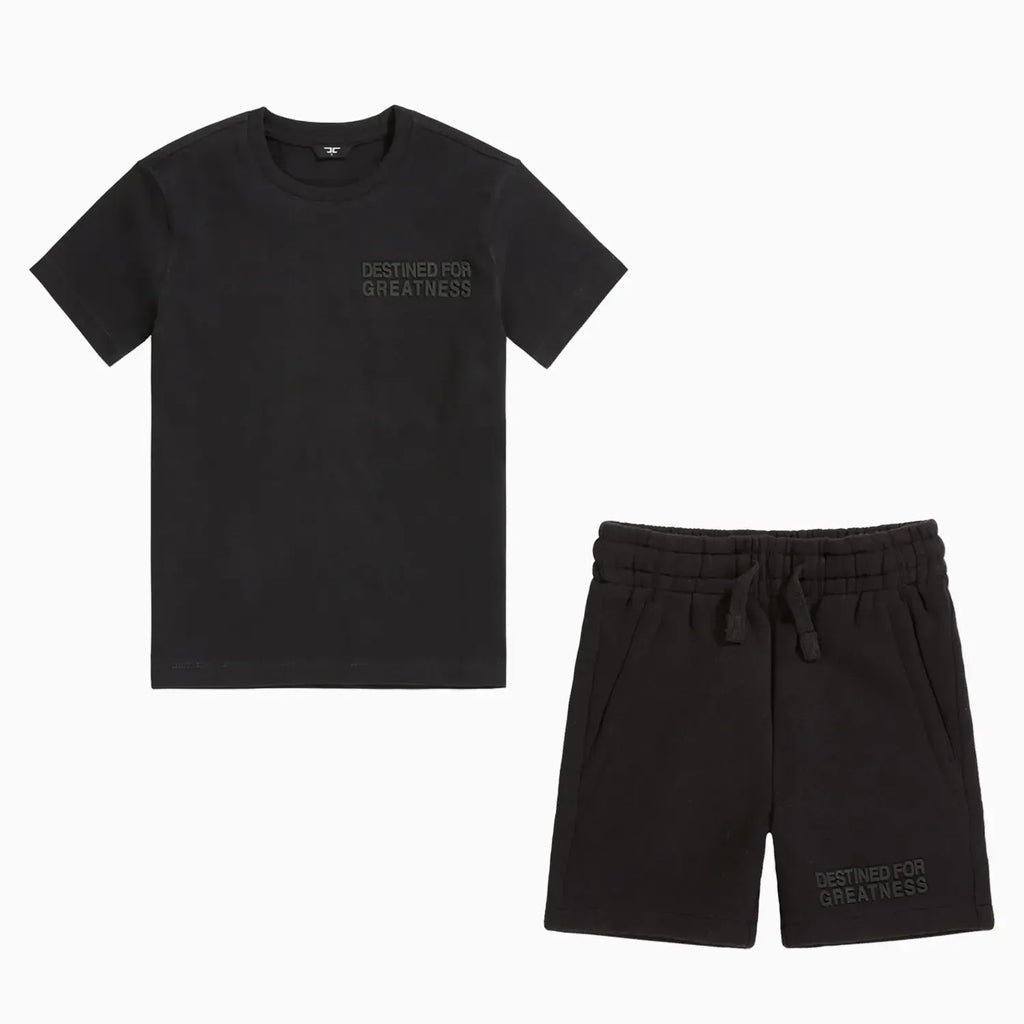 Conjunto de camiseta y pantalón corto para niños "Destinado a la grandeza"