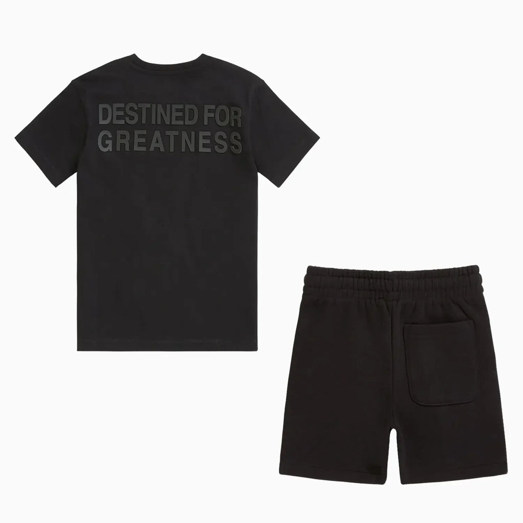 Conjunto de camiseta y pantalón corto para niños "Destinado a la grandeza"