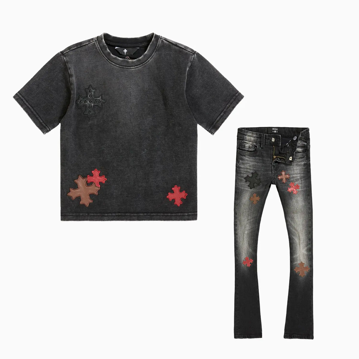 Kid's Utopia T-Shirt and Reckoning Stacked Denim Pant Outfit