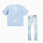 Kid's Utopia T-Shirt and Reckoning Stacked Denim Pant Outfit