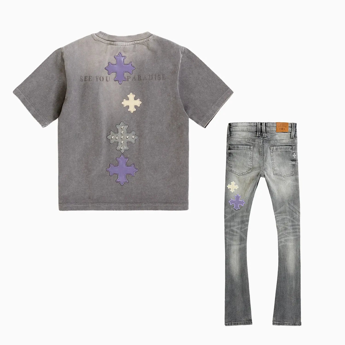 Kid's Utopia T-Shirt and Reckoning Stacked Denim Pant Outfit