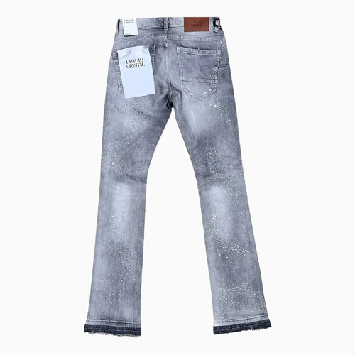 Pantalón vaquero apilado de cristales pequeños y grandes Liquid Crystals para hombre