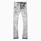 Men's Pleated Side Seam Shredded Jeans Pant