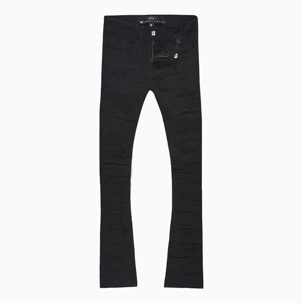 Jean déchiré à plis latéraux pour homme