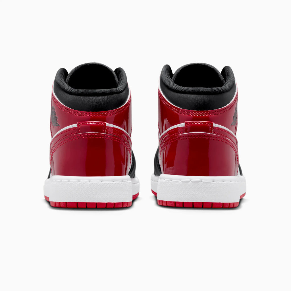 Kid's Air Jordan 1 Mid SE 'Patent Bred Toe' Grade School