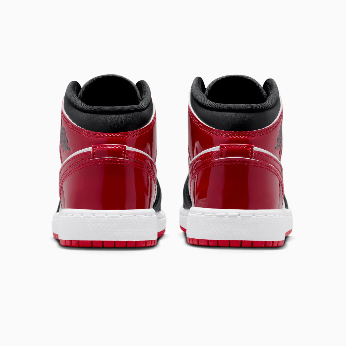 Kid's Air Jordan 1 Mid SE 'Patent Bred Toe' Grade School