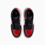 Kid's Air Jordan 1 Mid SE 'Patent Bred Toe' Grade School