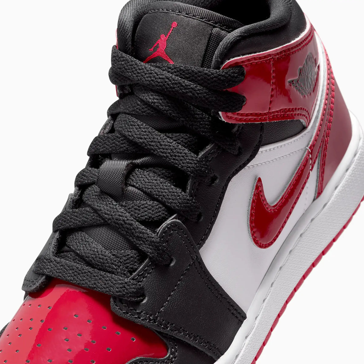 Kid's Air Jordan 1 Mid SE 'Patent Bred Toe' Grade School