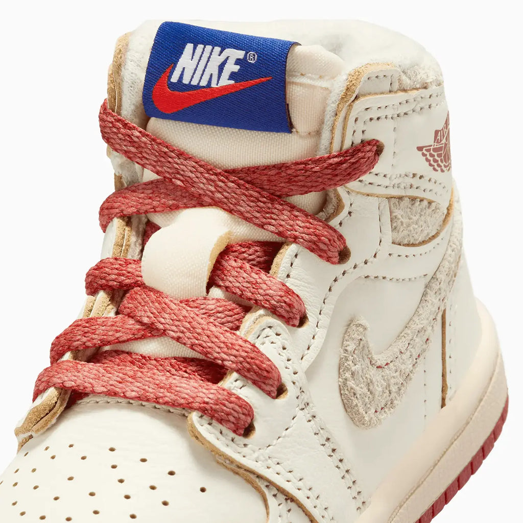 Air Jordan 1 Retro High OG 'Rare Air Sail Cinnabar' para niños pequeños