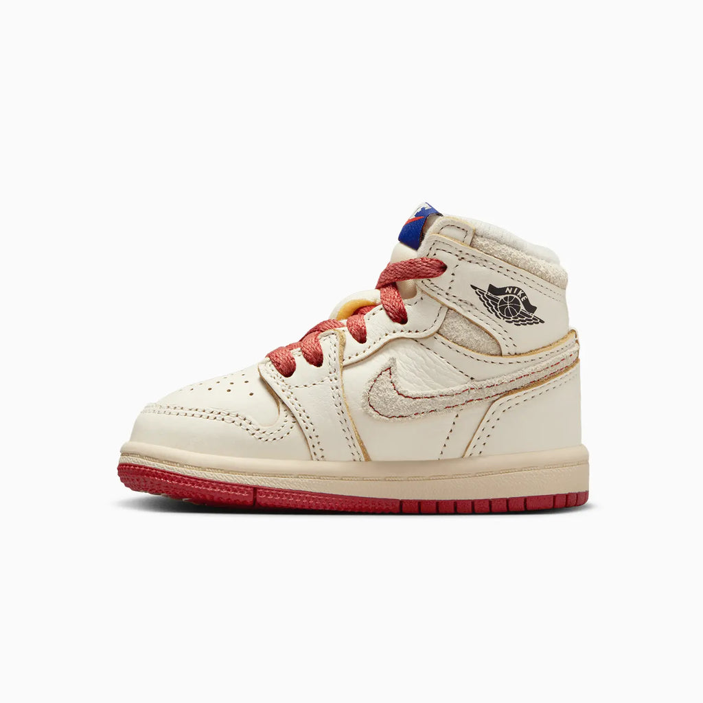 Air Jordan 1 Retro High OG 'Rare Air Sail Cinnabar' para niños pequeños