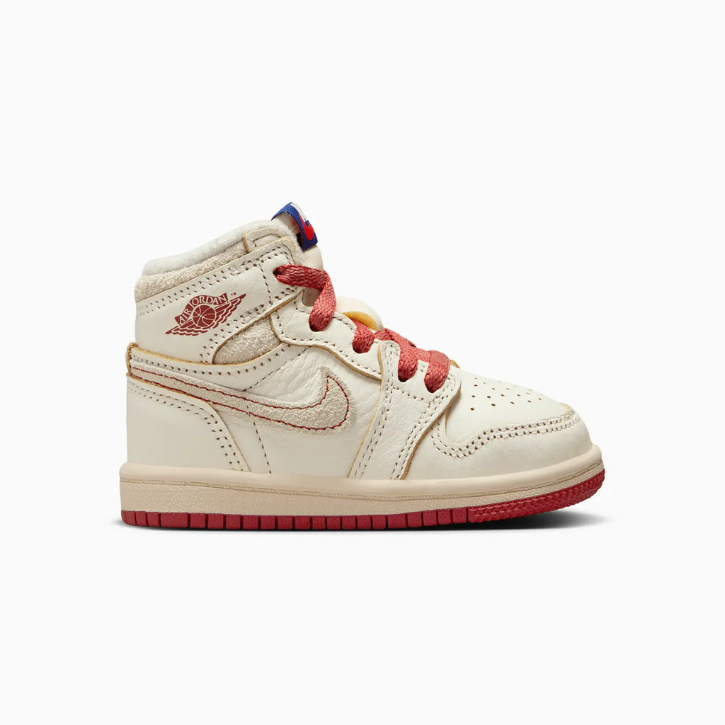Air Jordan 1 Retro High OG 'Rare Air Sail Cinnabar' para niños pequeños