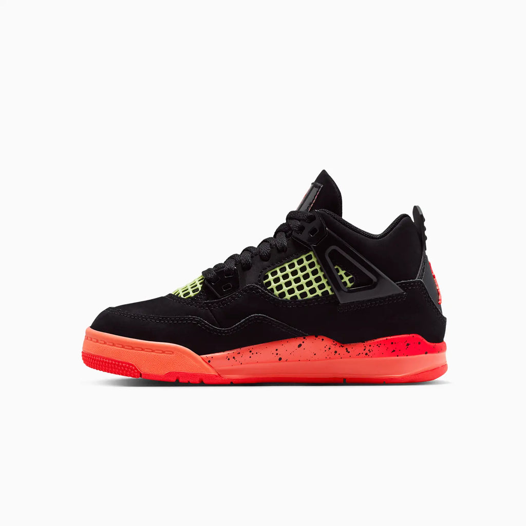 Jordan 4 Retro 'Black Infrared 23' para niños en edad preescolar
