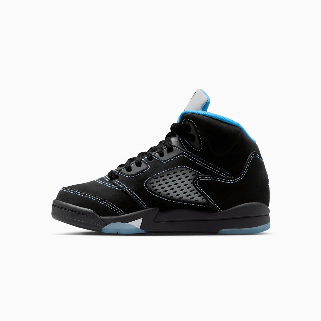 Jordan 5 Retro pour enfant « Black University Blue » - École maternelle