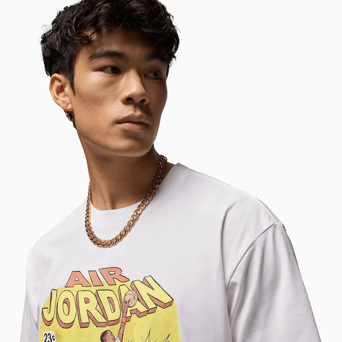 Camiseta de cuello redondo con estampado de cómic para hombre