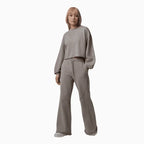 Ensemble molletonné court à ourlet ouvert pour femme Flight