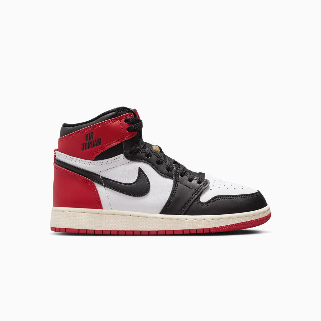 Kid's Air Jordan 1 High OG 'Black Toe Reimagined' para niños de primaria