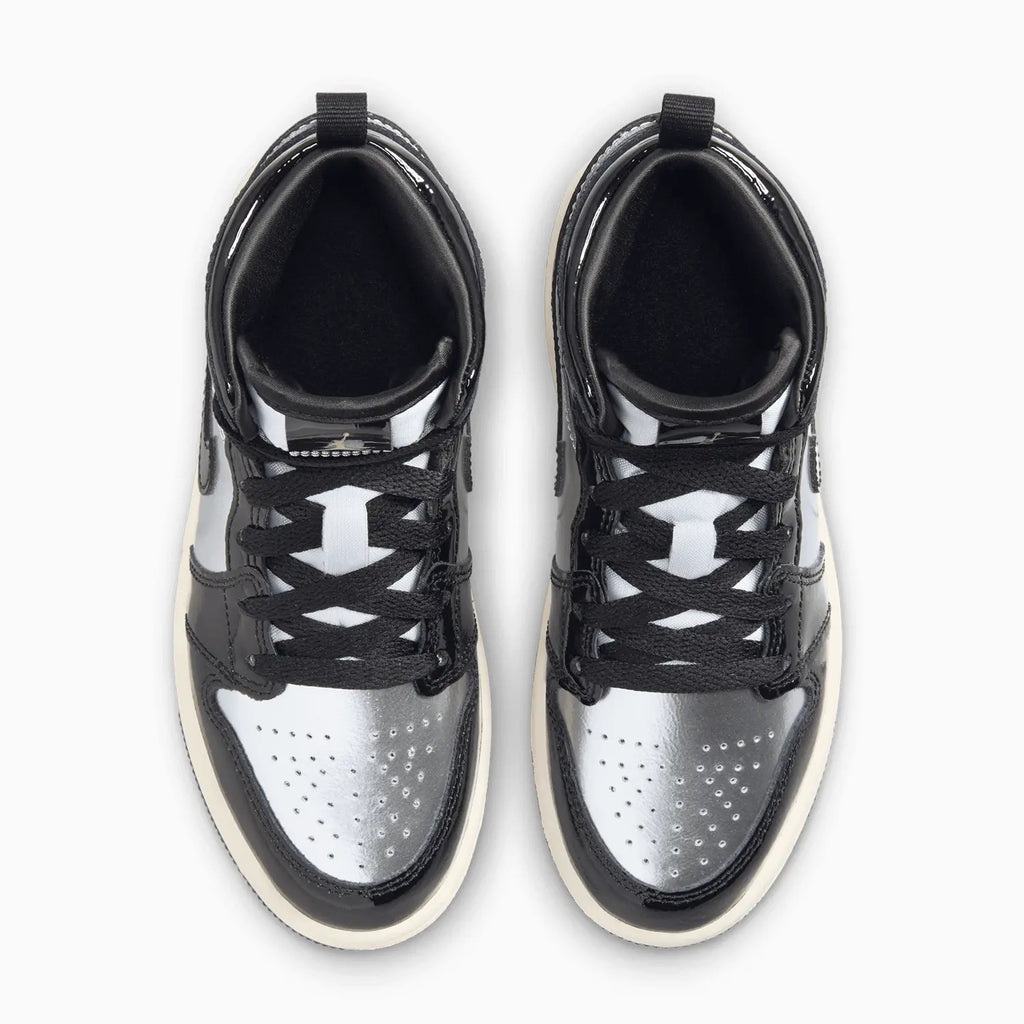 Kid's Air Jordan 1 Mid SE 'Black Metallic Silver' Pre School