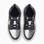Kid's Air Jordan 1 Mid SE 'Black Metallic Silver' Pre School