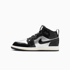 Kid's Air Jordan 1 Mid SE 'Black Metallic Silver' Pre School