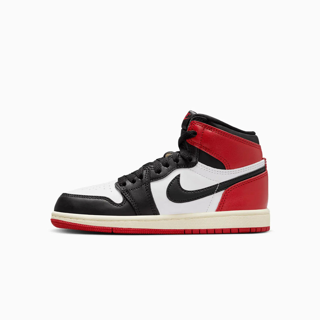 Jordan 1 Retro High OG 'Black Toe Reimagined' para niños de preescolar