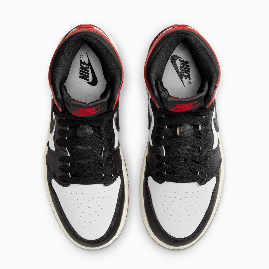 Jordan 1 Retro High OG 'Black Toe Reimagined' para niños de preescolar