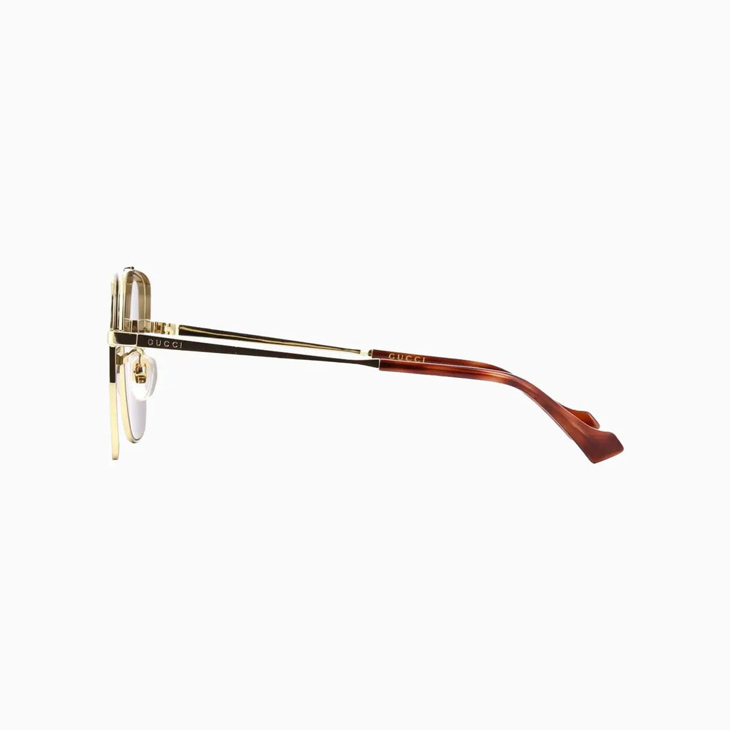 Lunettes de soleil carrées en métal Gucci pour homme