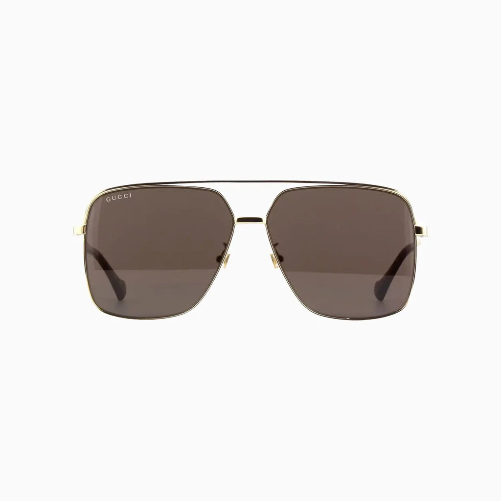 Lunettes de soleil carrées en métal Gucci pour homme